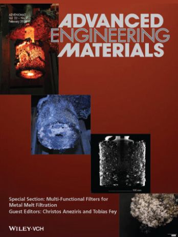 Advanced Engineering Materials 2019 journal front cover featuring Exaddon research