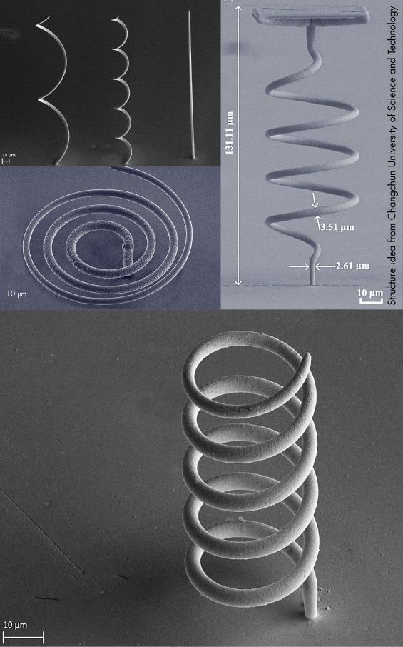 A metal microcoil 3D printed for medical research - produced by Exaddon for Harvard Medical School