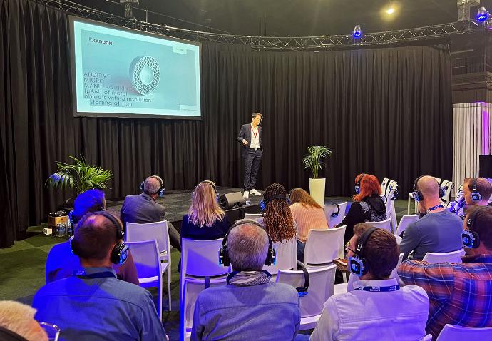 Exaddon CEO Edgar Hepp presenting at the Precision Fair conference in the Netherlands.