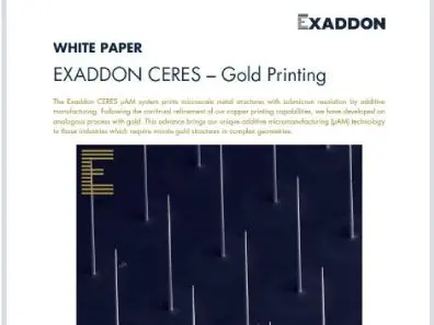 A screenshot of the Exaddon gold printing white paper