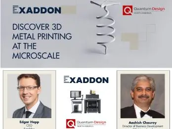 Screenshot of Exaddon's webinar on 3D printing at the microscale 