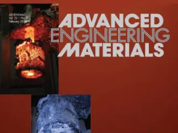 Advanced Engineering Materials 2019 journal front cover featuring Exaddon research